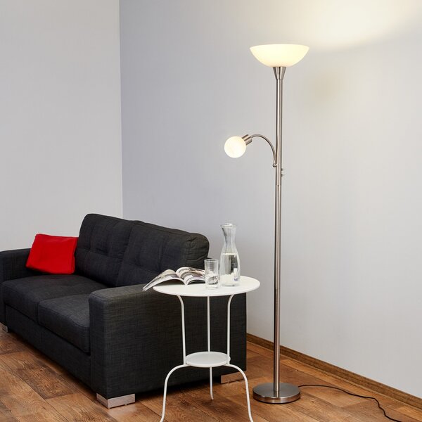 Lampa Podłogowa Lindby, Elaina, szary, salon, metal, nowoczesny