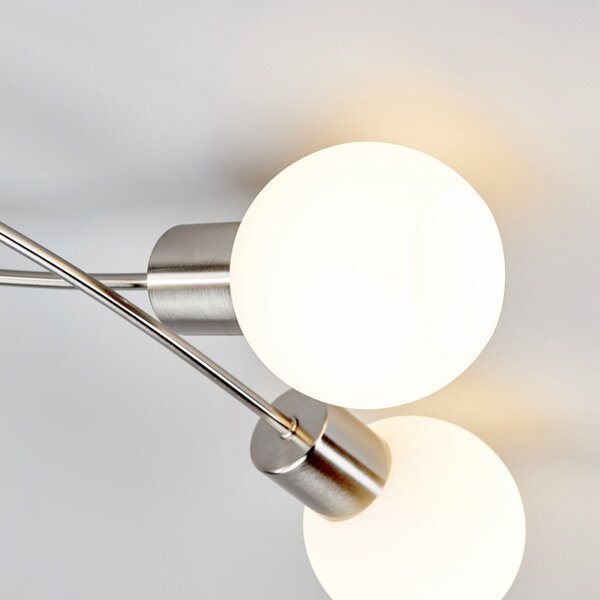 Lampa Sufitowa Lindby, Elaina, ściemnialny, szary, salon, metal, nowoczesny