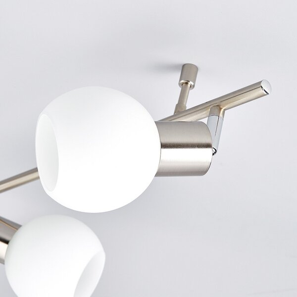 Lampa Sufitowa Lindby, Elaina, ściemnialny, szary, salon, metal, nowoczesny