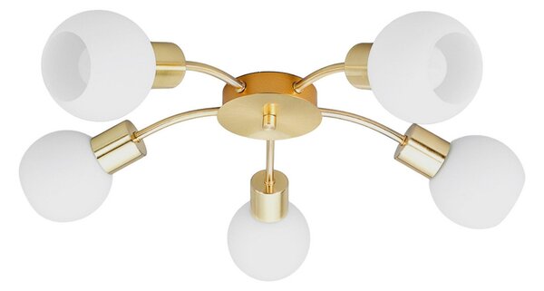 Lampa Sufitowa Lindby, ELAINA, ściemnialny, złoty | mosiężny, salon, metal, nowoczesny