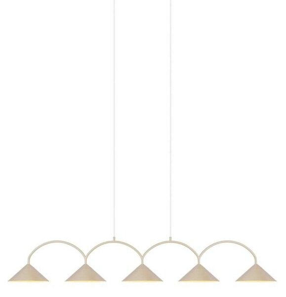 Lampa Wisząca Globen Lighting, CURVE 5, ściemnialny, beżowy, kuchnia, metal, vintage