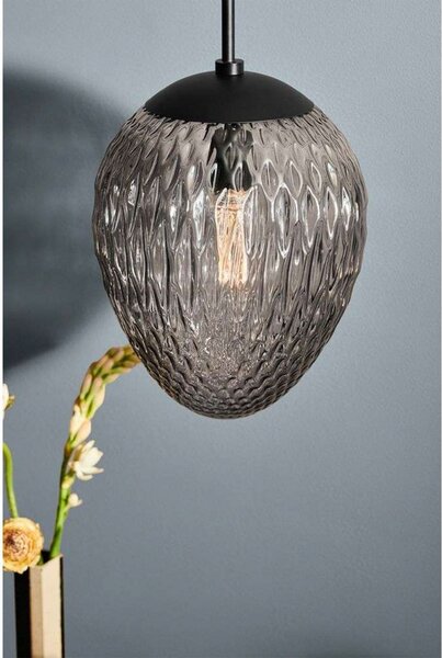 Lampa Wisząca Halo Design, szary, salon, szkło