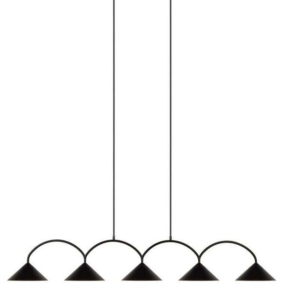 Lampa Wisząca Globen Lighting, CURVE 5, ściemnialny, czarny, kuchnia, metal, vintage