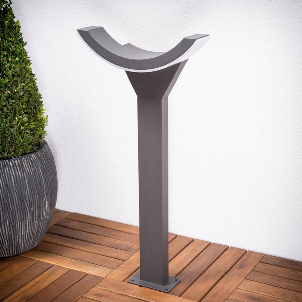 Zewnętrzna Lampa Lucande, HALF, czarny, taras, aluminium, nowoczesny