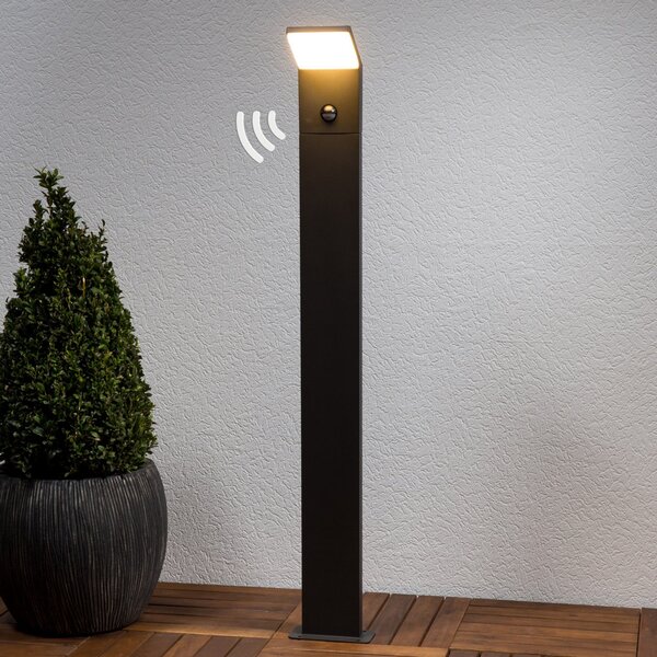 Zewnętrzna Lampa Lucande, NEVIO, czarny, taras, metal, nowoczesny