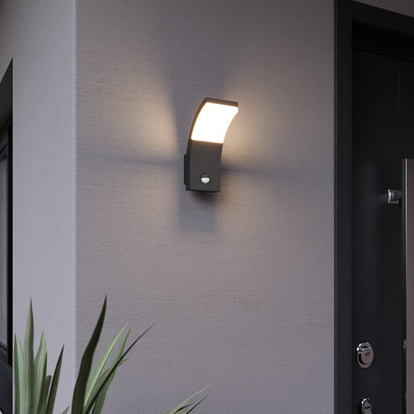 Zewnętrzna Lampa Lucande, Timm, czarny, taras, aluminium, nowoczesny