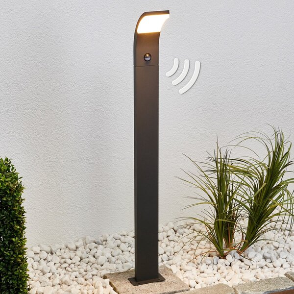 Zewnętrzna Lampa Lucande, Timm, czarny, taras, aluminium, nowoczesny