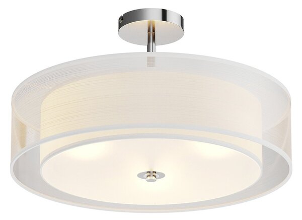 Lampa Sufitowa Lindby, PIKKA, ściemnialny, biały, salon, tkanina | tekstylia, nowoczesny
