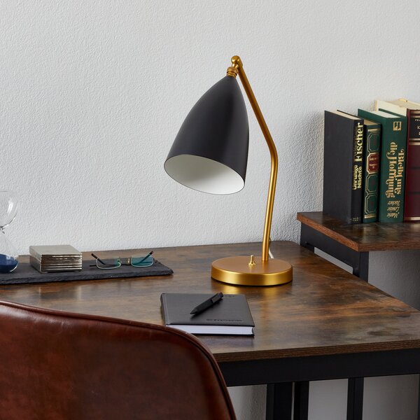 Lampa Stołowa GUBI, Gräshoppa, czarny, salon, metal, design
