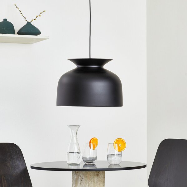 Lampa Wisząca GUBI, Ronde, ściemnialny, czarny, salon, metal, design