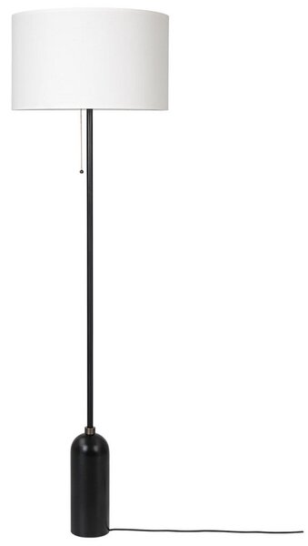 Lampa Podłogowa GUBI, ściemnialny, czarny, salon, marmur
