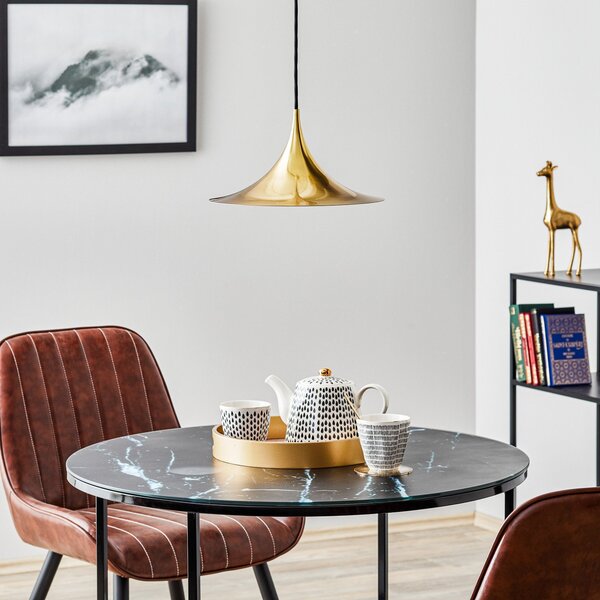Lampa Wisząca GUBI, Semi, ściemnialny, złoty | mosiężny, salon, metal, design