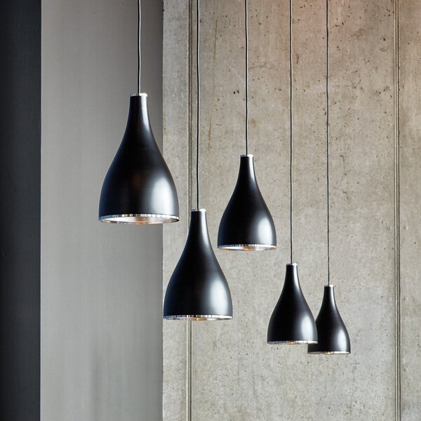 Lampa Wisząca Serien Lighting, One Eighty Suspension Adjustab, ściemnialny, czarny, salon, metal, design