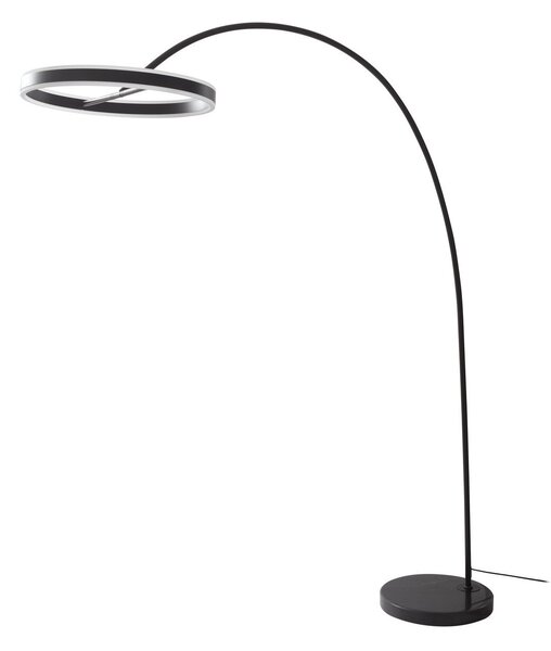 Lampa Podłogowa Lucande, Yekta, ściemnialny, czarny, salon, metal, design