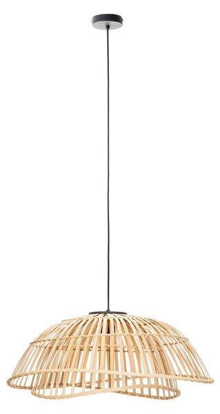 Lampa Wisząca Lindby, Ilajus, ściemnialny, drewniany, salon, bambus, boho