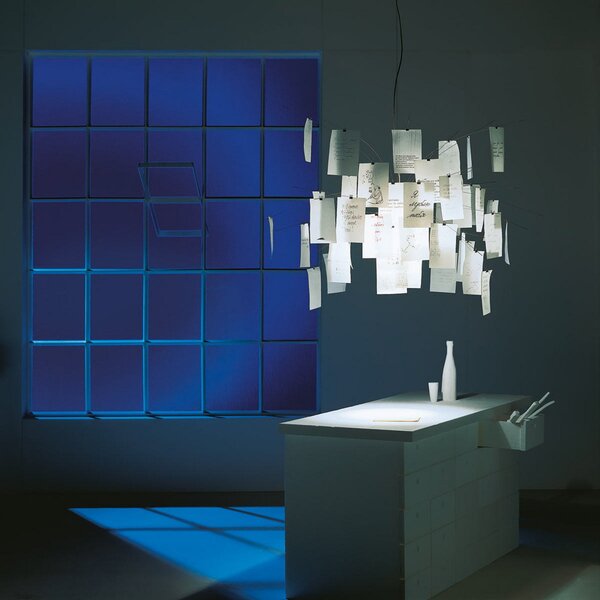 Lampa Wisząca Ingo Maurer, Zettel'z 5, ściemnialny, biały, salon, papier | karton, design