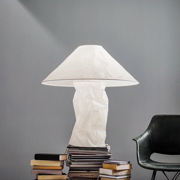 Lampa Stołowa Ingo Maurer, Lampampe, biały, salon, papier | karton, design