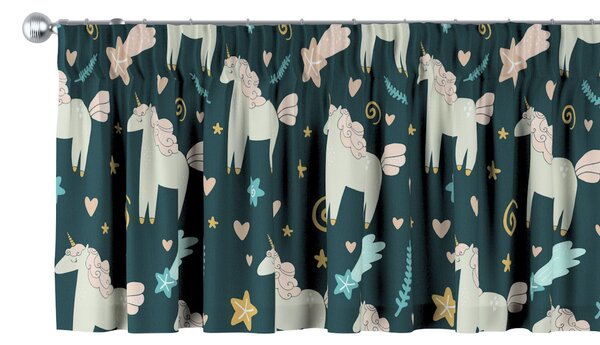 Lambrekin na taśmie marszczącej kolor brązowy tkanina wzorzysta