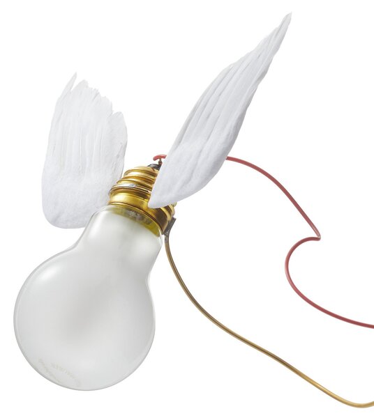 Lampa Ścienna Ingo Maurer, Lucellino NT, ściemnialny, biały, salon, design