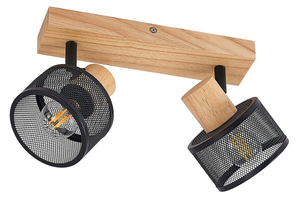 Lampa Sufitowa Lindby, Evinora, ściemnialny, drewniany, salon, drewno, nowoczesny