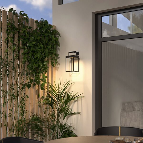 Zewnętrzna Lampa Lucande, Lynzy, ściemnialny, czarny, balkon, metal, nowoczesny