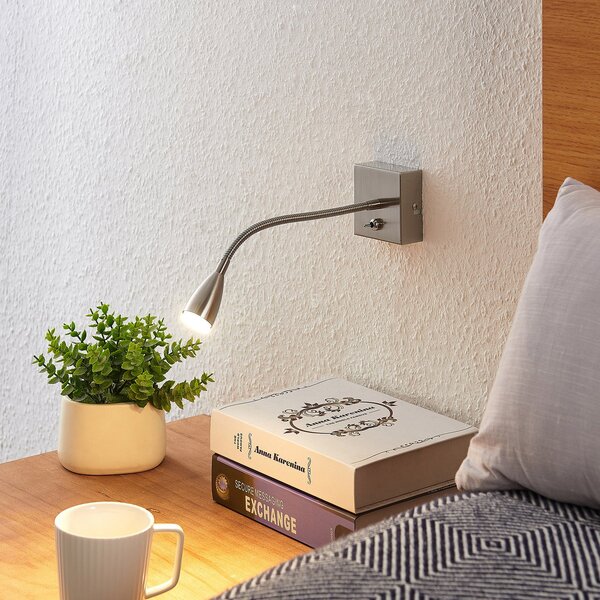 Lampa Ścienna Lindby, Jolka, szary, sypialnia, metal, nowoczesny