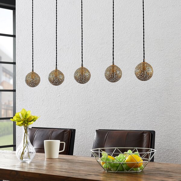 Lampa Wisząca Lucande, Zale, ściemnialny, czarny, salon, metal, orientalny | marokański