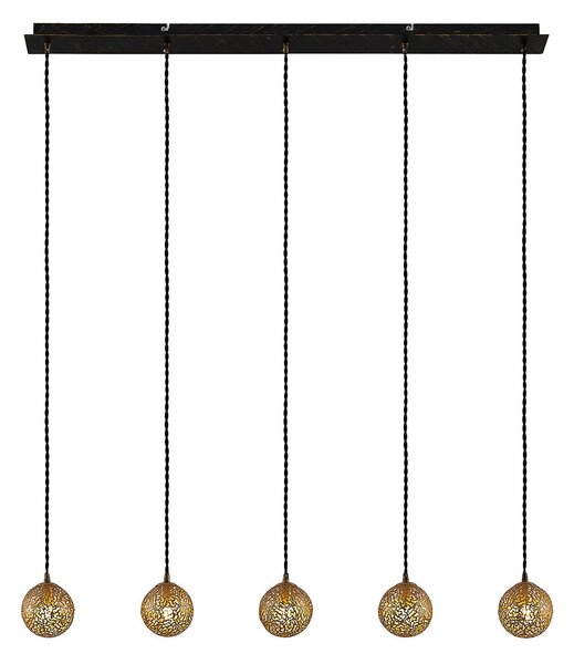 Lampa Wisząca Lucande, Zale, ściemnialny, czarny, salon, metal, orientalny | marokański