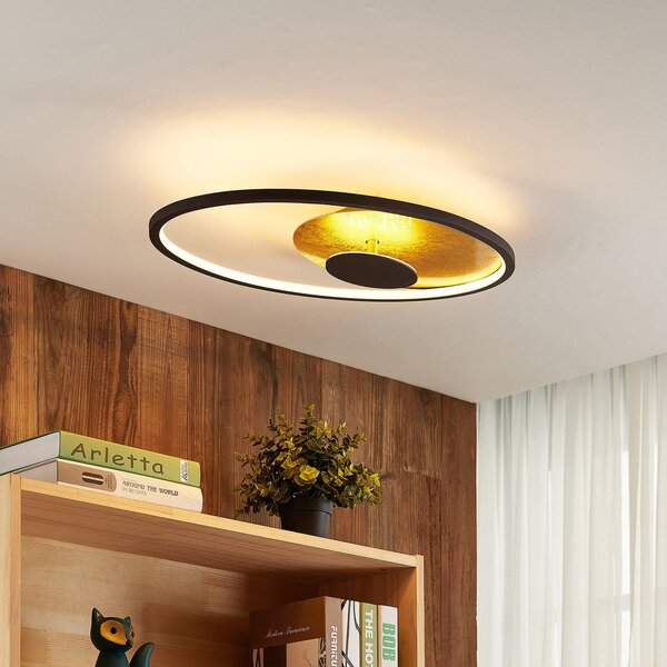 Lampa Sufitowa Lindby, Feival, ściemnialny, brąz rdzawy, salon, metal, nowoczesny