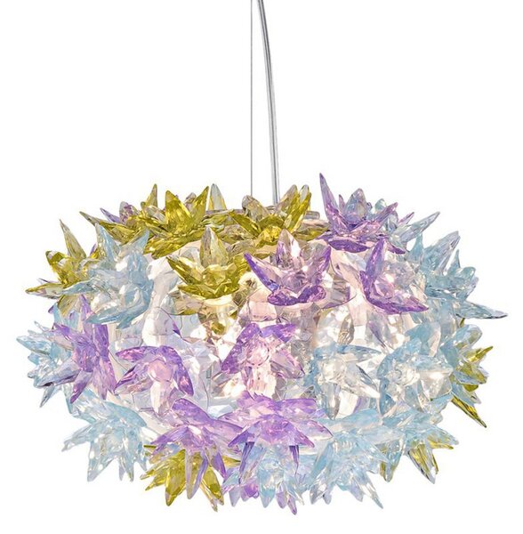 Lampa Wisząca Kartell, Bloom S2, fioletowy, salon, tworzywo sztuczne, design