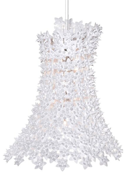 Lampa Wisząca Kartell, Bloom, biały, salon, tworzywo sztuczne, design