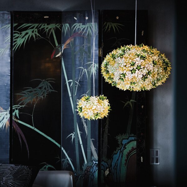 Lampa Wisząca Kartell, Bloom S2, zielony, salon, tworzywo sztuczne, design