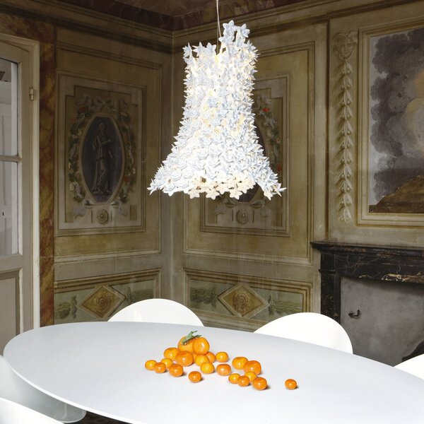 Lampa Wisząca Kartell, Bloom, biały, salon, tworzywo sztuczne, design