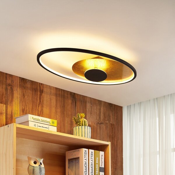Lampa Sufitowa Lindby, Feival, ściemnialny, brąz rdzawy, salon, metal, nowoczesny