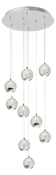 Lampa Wisząca Lucande, Hayley, metaliczny, salon, szkło, design
