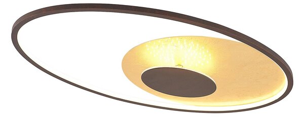 Lampa Sufitowa Lindby, Feival, ściemnialny, brąz rdzawy, salon, metal, nowoczesny