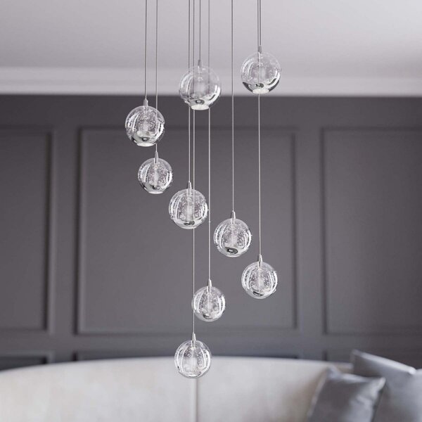 Lampa Wisząca Lucande, Hayley, metaliczny, salon, szkło, design
