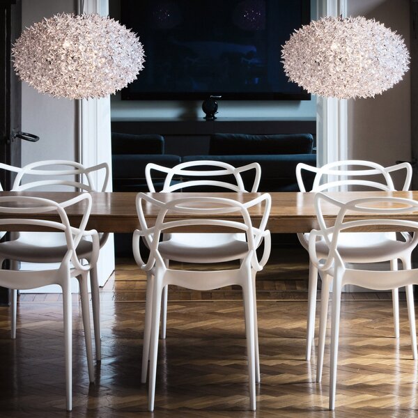 Lampa Wisząca Kartell, Bloom S1, transparentny, salon, tworzywo sztuczne, design