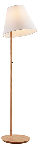 Lampa Podłogowa Lucande, Jinda, biały, salon, tkanina | tekstylia, skandynawski