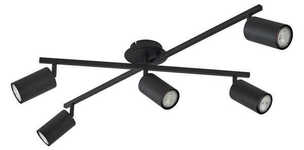 Lampa Sufitowa Lindby, Joffrey, ściemnialny, czarny, salon, metal, nowoczesny