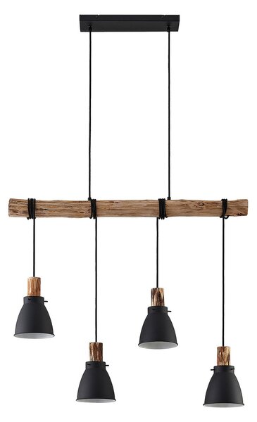 Lampa Wisząca Lindby, Trebale, ściemnialny, czarny, salon, metal, skandynawski