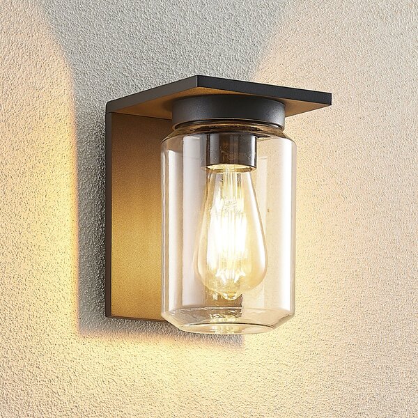 Zewnętrzna Lampa Lucande, Semka, ściemnialny, czarny, taras, metal, nowoczesny