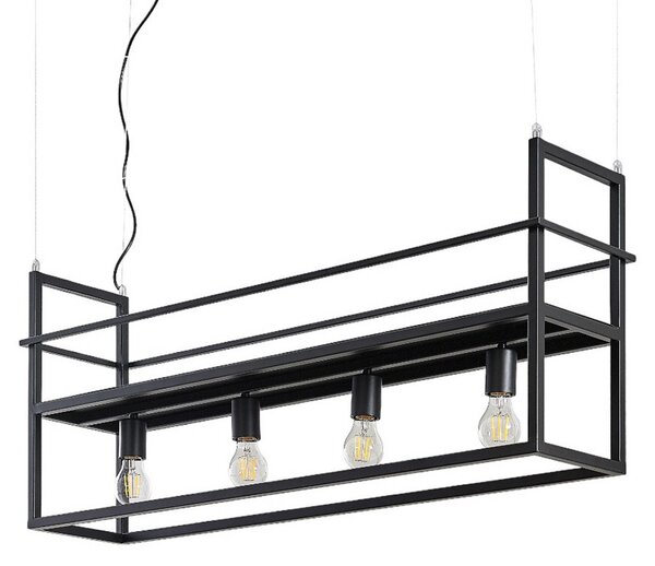 Lampa Wisząca Lindby, Grisela, ściemnialny, czarny, salon, metal, nowoczesny