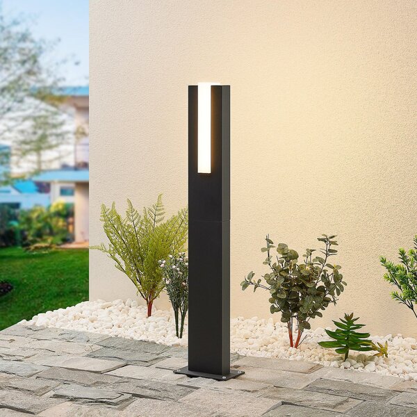 Zewnętrzna Lampa Lucande, Virgalia, czarny, taras, aluminium, nowoczesny