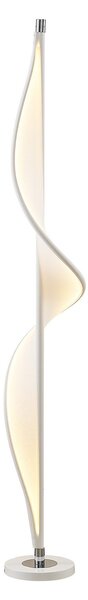 Lampa Podłogowa Lucande, Edano, ściemnialny, biały, salon, tkanina | tekstylia, nowoczesny