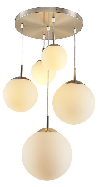 Lampa Wisząca Lindby, Heleska, ściemnialny, szary, salon, metal, nowoczesny