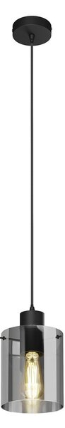 Lampa Wisząca Lindby, Kourtney, ściemnialny, czarny, salon, szkło, nowoczesny