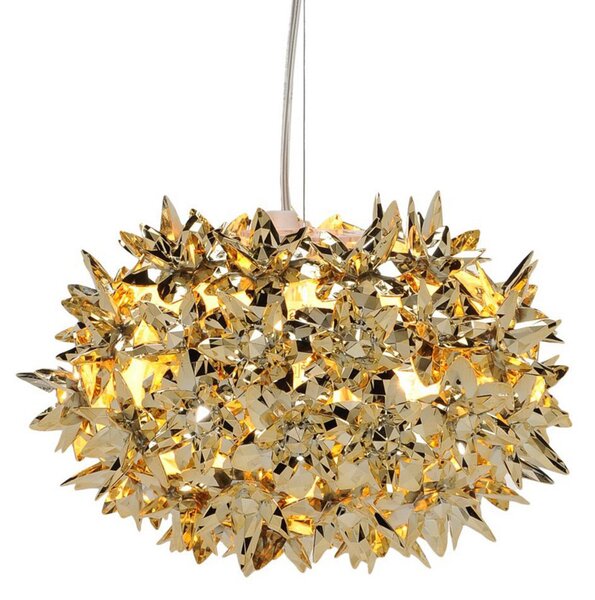 Lampa Wisząca Kartell, Bloom S2, złoty | mosiężny, salon, tworzywo sztuczne, design