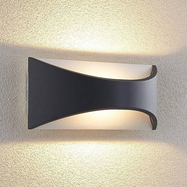 Zewnętrzna Lampa Lindby, Mathea, czarny, taras, metal, nowoczesny