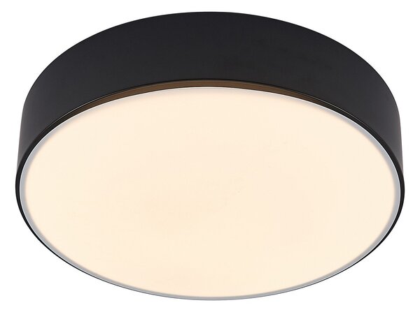 Lampa Sufitowa Lindby, Simera, ściemnialny, czarny, salon, tworzywo sztuczne, nowoczesny